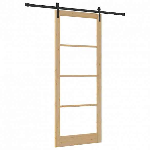 vidaXL Posuvné dveře ORKDAL Přirozená a černá 93 x 232 cm