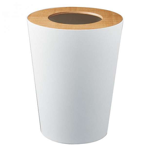 Bílý odpadkový koš YAMAZAKI Rin Round