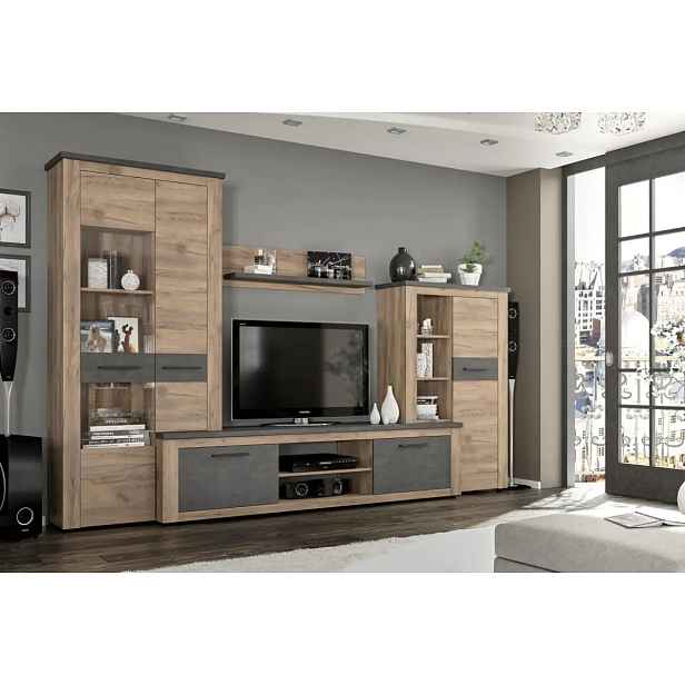 Casarredo Obývací stěna GRANIERI dub tabaco/matera