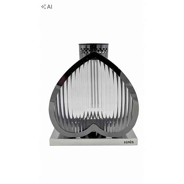 Hřbitovní Svíčka na hrob na solární hřbitov Led Srdce Černý Prosklený Ocel 30 cm