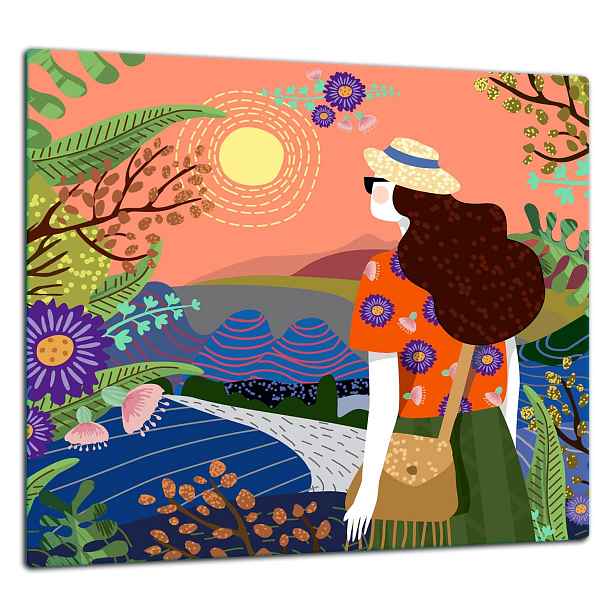 Skleněná Ochranná Deska Panel Lepidlo 65x60 Obraz