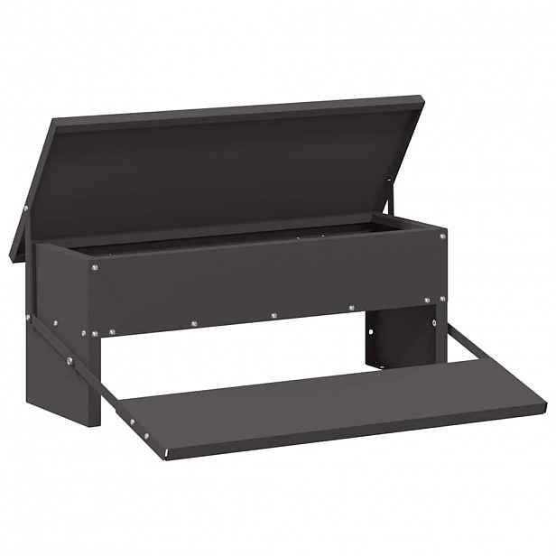 vidaXL Zásobník pro slepice s pedálem Černá 48,5 x 39,5 x 19 cm 5 kg