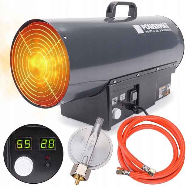 Plynový Ohřívač Dmychadlo Termostat 65KW LCD