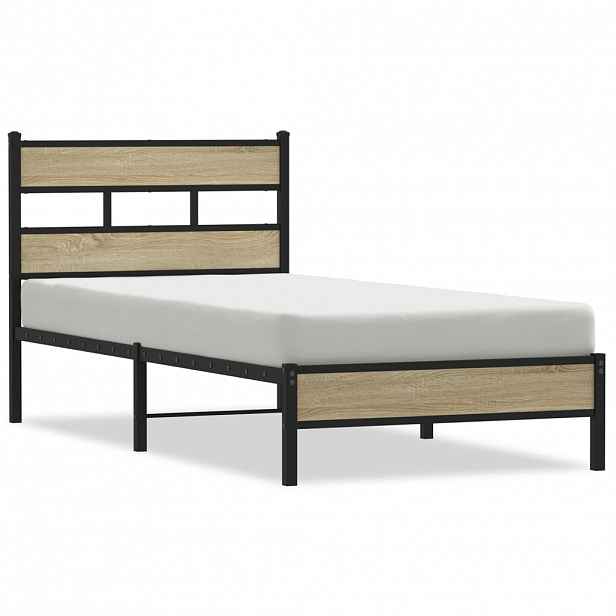 vidaXL Rám postele bez matrace dub sonoma 100x190 cm kompozitní dřevo