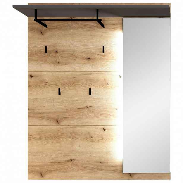 Xora ŠATNÍ PANEL, barvy grafitu, barvy dubu, 120/149/30 cm