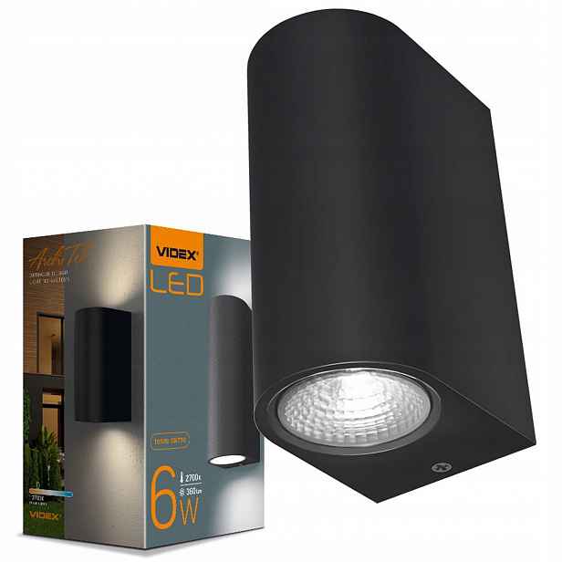 Zahradní nástěnné svítidlo Venkovní fasádní Led lampa 6W 600lm 2700k Videx