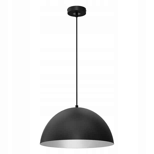 Závěsná lampa Beta Černá Bílá Kovová Stínidlo 1xE27 35x90 cm Stropní Svítidlo