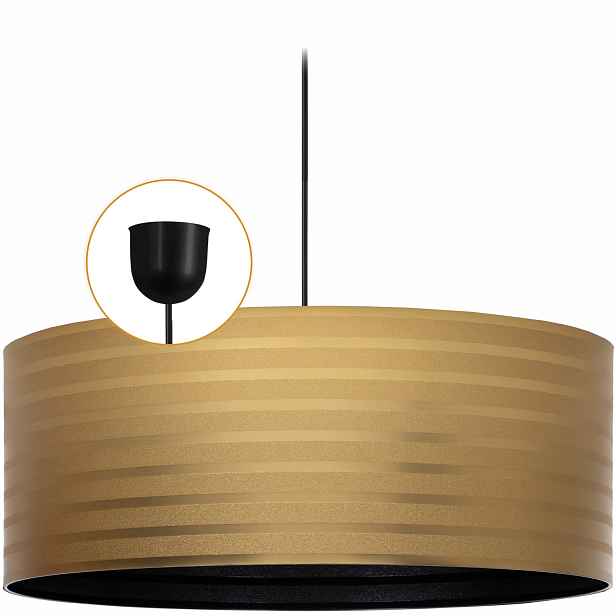 Závěsná lampa Cerlux Zlato Černá s pruhovaným stínítkem 50 cm Klosz 1x E27