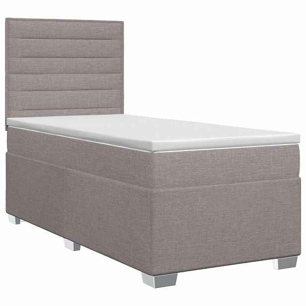 vidaXL Postel boxspring s matrací s čelo Taupe 80 x 200 cm Textil