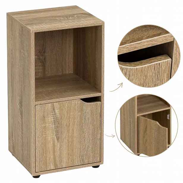 Mini regál Cube v přírodní barvě 61x31 cm Noční Stolek Do Ložnice