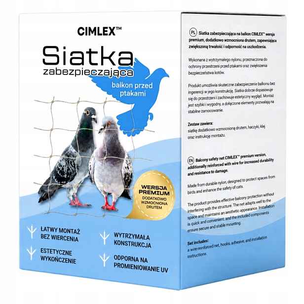 Sada síťka na holuby balkon 8x3 m 50x50 mm bez vrtání béžová Cimlex