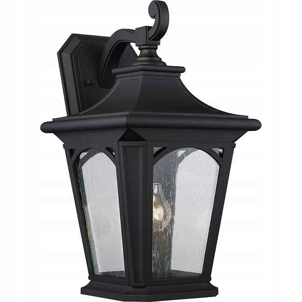 Fasádní nástěnné svítidlo Bedford E27 60W černé IP44 Quoizel