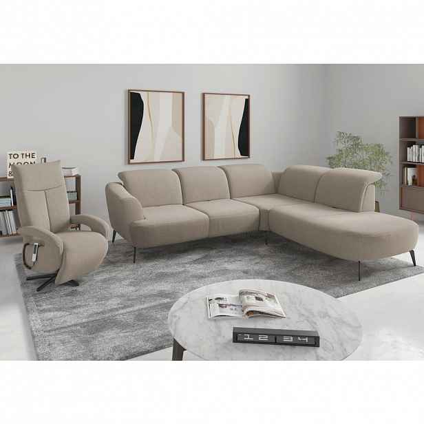 Sit & More ROHOVÁ SEDAČKA, textil, béžová