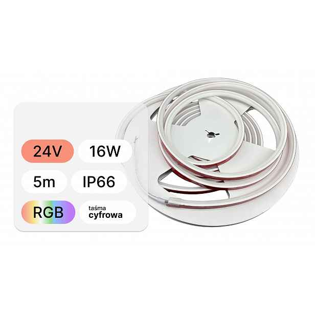 5mb Led Pásek 24V 16W 576 Led Cob IP66 Rgb digitální IC