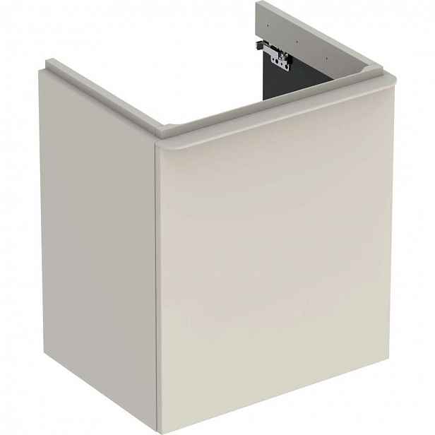 Geberit Smyle Square - Umyvadlová skříňka, 54x43x62 cm, 1 dvířka, panty vpravo, pískově šedá 500.365.JL.1