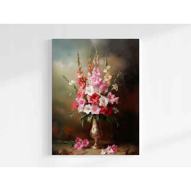 Plakát Dekorace Váza Květiny Gladiole Mečíky 75x100