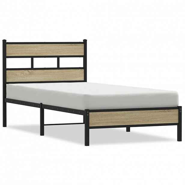 vidaXL Rám postele bez matrace dub sonoma 107x203 cm kompozitní dřevo