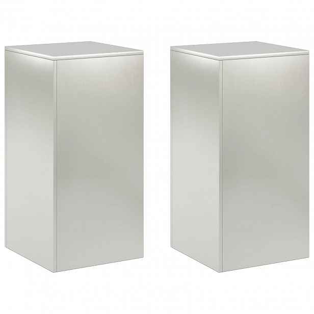 vidaXL Stojan na rostliny 2 pcs Stříbrná 40 x 40 x 80 cm Ocel