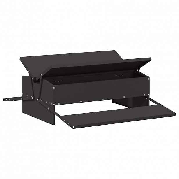 vidaXL Zásobník pro slepice s pedálem Černá 75 x 53 x 20,5 cm 10 kg