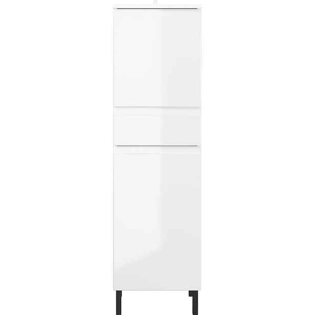 Bílá vysoká koupelnová skříňka 34x120 cm Salinas - Germania