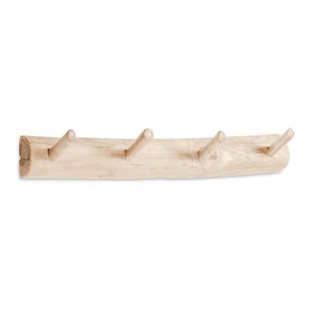 Nástěnný věšák z teakového dřeva v přírodní barvě 63 cm Gaillech – Kave Home