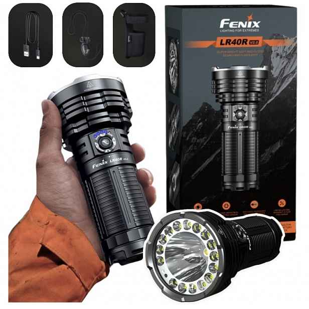 Svítilna reflektor a reflektor Fenix LR40R V2.0 15000 lm 900m Sada