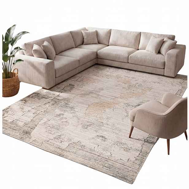 Vlněný Koberec Pokojový 120x180 cm Přírodní Pěkný Solidní Premium Teplý