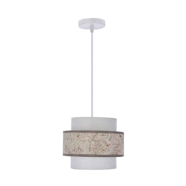 Závěsná lampa Calmi bílá 1x40W e27 stínidlo bílá+béžová