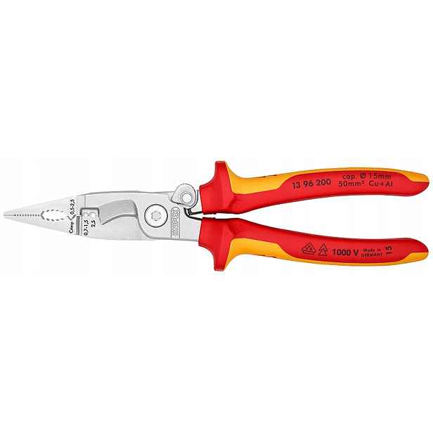Kleště pro elektrikáře, izolované Vde 1000V 200 mm 6v1 13 96 200 Knipex