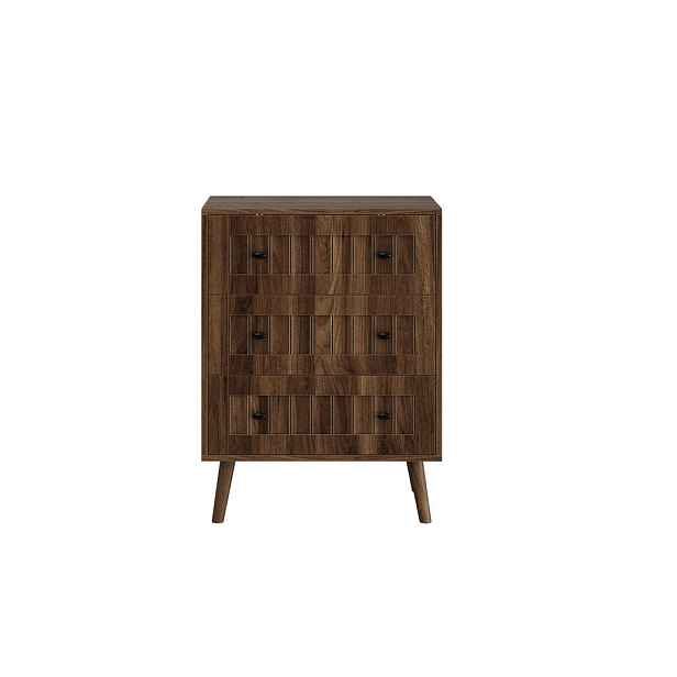 Modenvie KOMODA 60/40/79 cm z MDF v dekoru ořechu se 3 zásuvkami