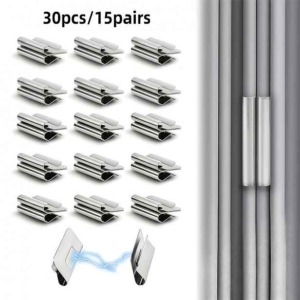 TEMU 30 ks - 15 ks Magnetické zatemňovací spony na závěsy Magnetické závěsy Uzavírací klipy pro upevnění Bez vrtání Bez šití Domácí studentská