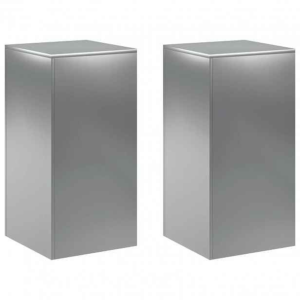 vidaXL Stojan na rostliny 2 pcs Stříbrná 40 x 40 x 80 cm Nerezová ocel