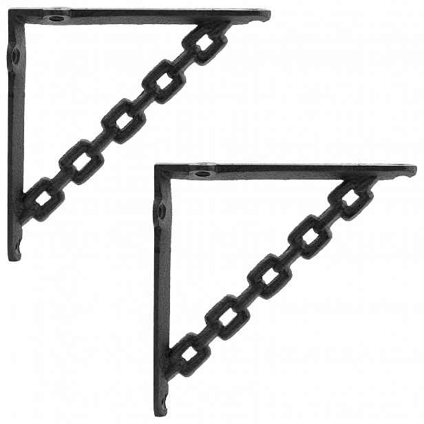 vidaXL Držáky na nástěnné police 2 ks Černá 14,5 x 14,5 x 3 cm Ocel