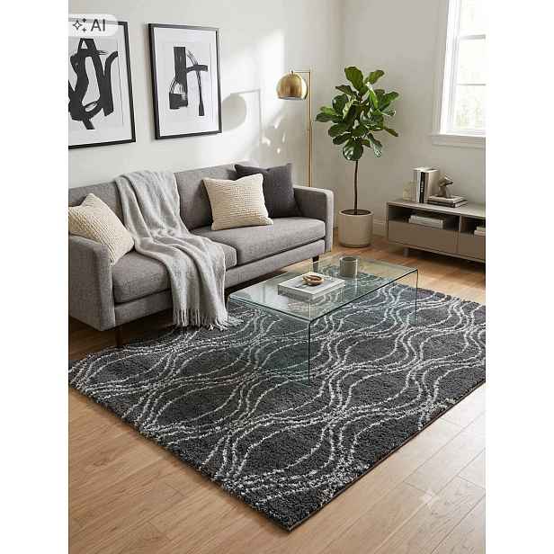 Koberec do obývacího pokoje 160 x 230 cm, vícebarevný, měkký vlas, plyšový