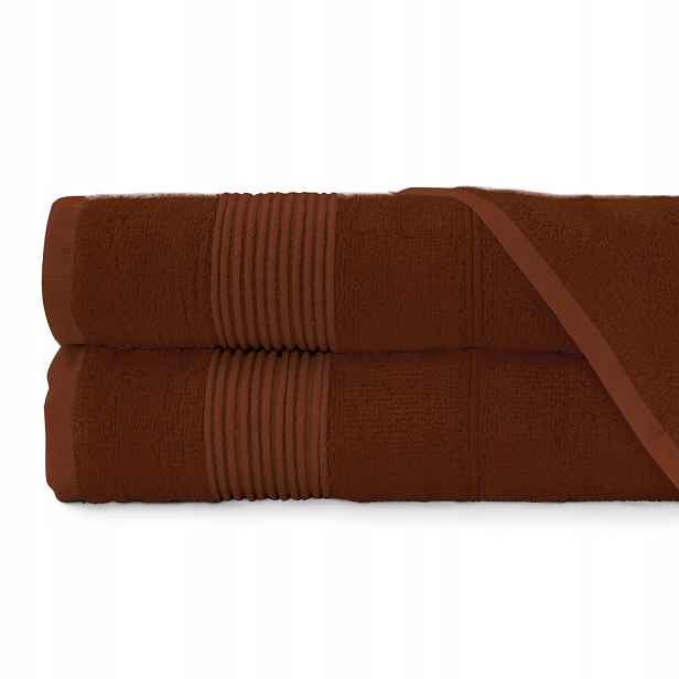 2x Bambusový koupelový ručník 70x140 Čokoláda 500 g/m2 Sada