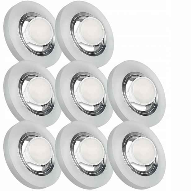 8X Skleněná Zapuštěná Lampa S Velmi Silným Sklo 10W Led Žárovka