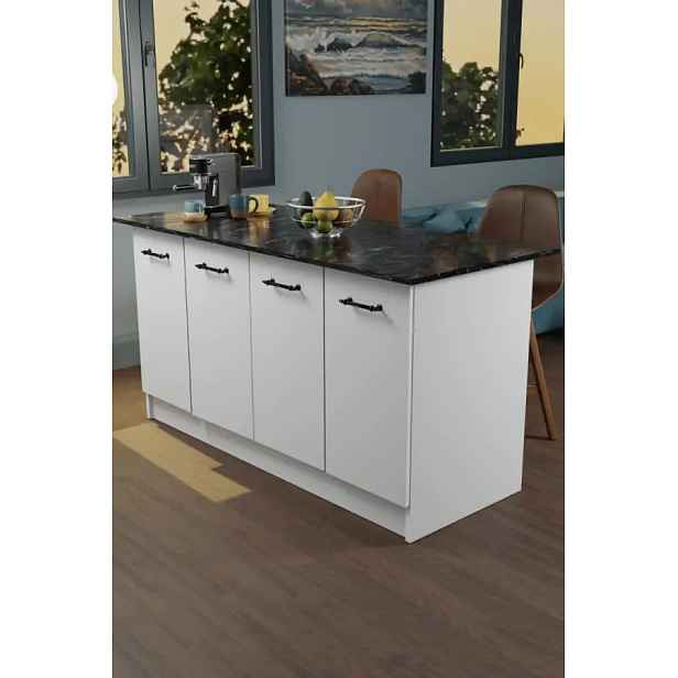 Casarredo VENTURI kuchyňský ostrůvek, bílá/černý mramor