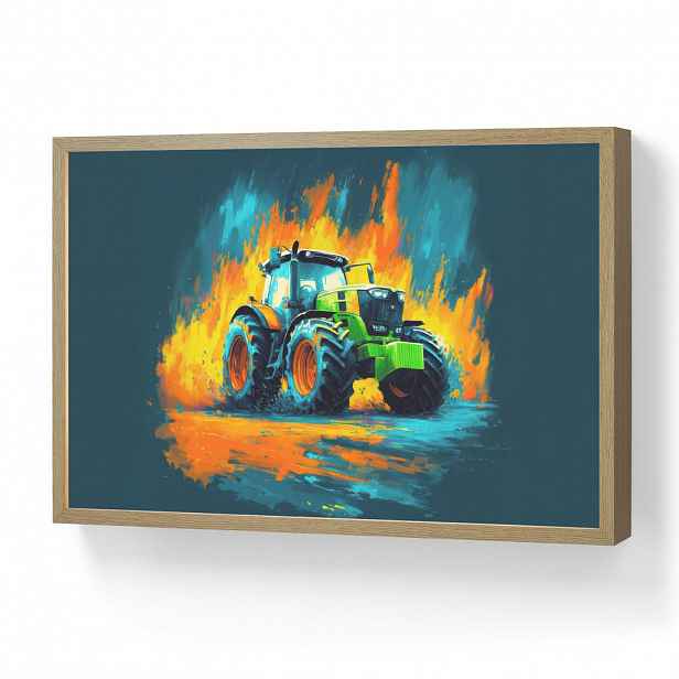 OnlyWow DOBÍJECÍ NOČNÍ LAMPIČKA Abstrakt - Traktor - Zelený 60x40 cm