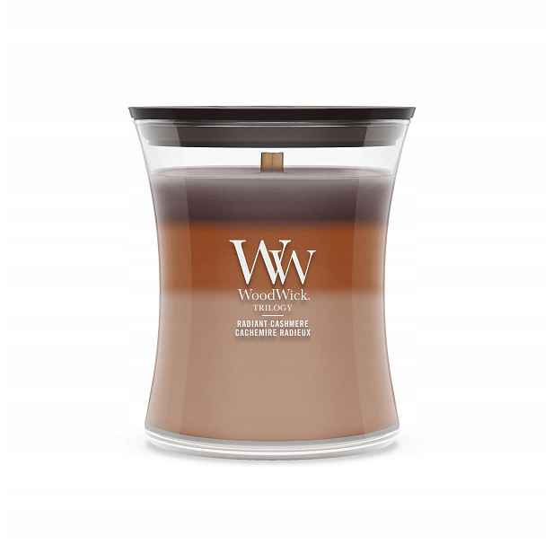 Střední vonná svíčka WoodWick Radiant Cashmere