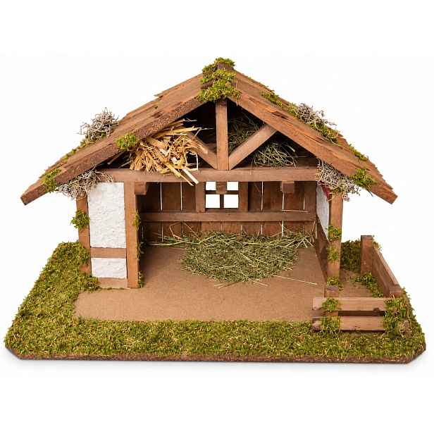 Vánoční Betlém *stajenka* 50x31x32 cm – pro postavy o výšce 11-12 cm