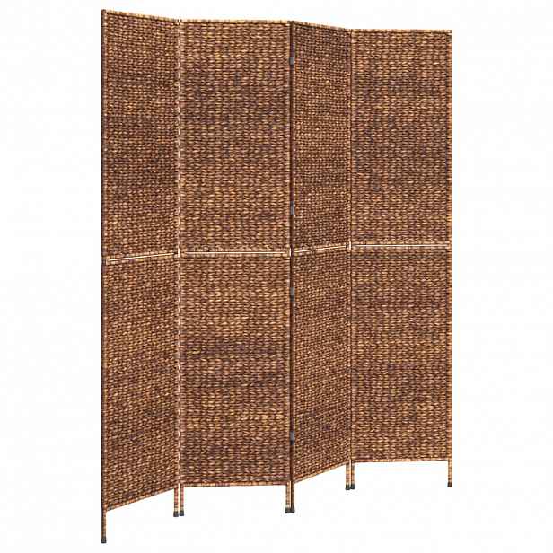 vidaXL Paraván 4panelový hnědý 163 x 180 cm vodní hyacint