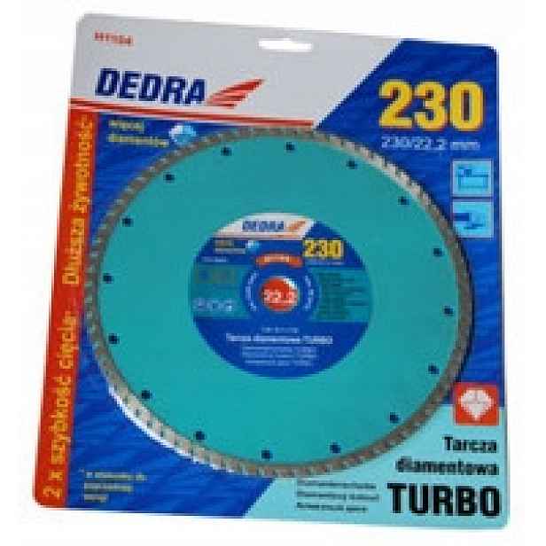 Diamantový kotouč Turbo pro řezání 230 mm Dedra, vysoká kvalita řezání