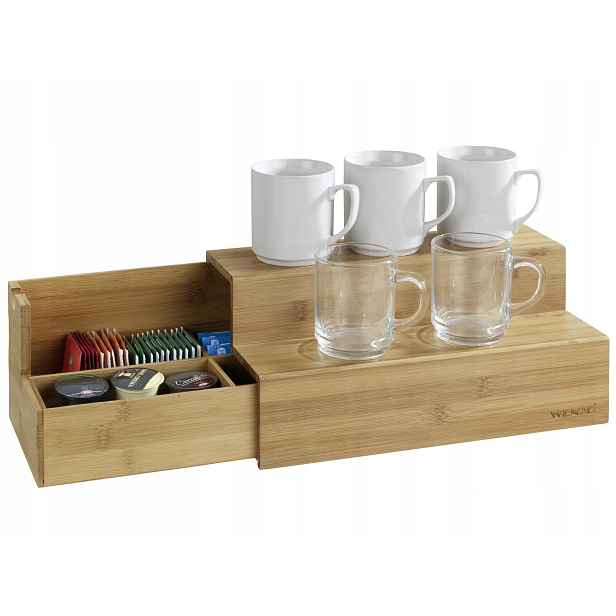 Dvouúrovňový Bambusový Organizér Na Kávu A Čaj 33X17,5X15 CM