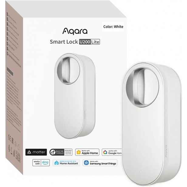 Inteligentní zámek dveří Aqara U200 Lite Bílý App Thread Bt Smart Home