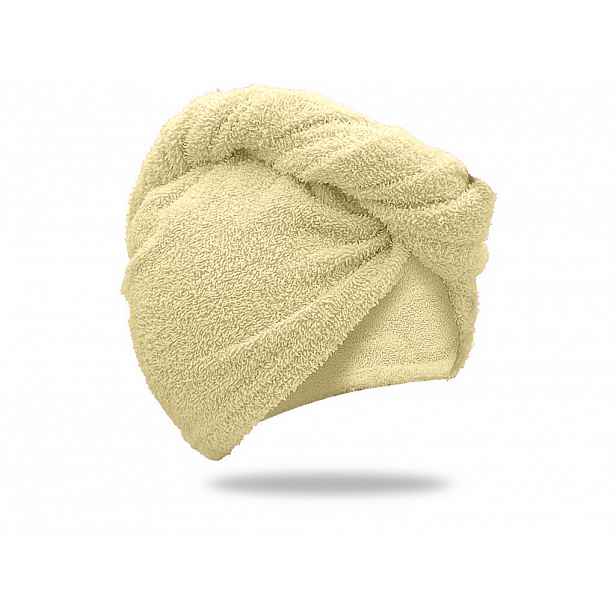 Rychleschnoucí froté turban na vlasy béžový, 100% bavlna