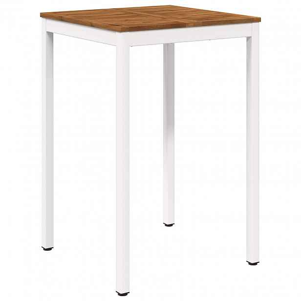 vidaXL Zahradní barový stůl NAARDEN Přírodní a bílá 70 x 68,5 x 105 cm