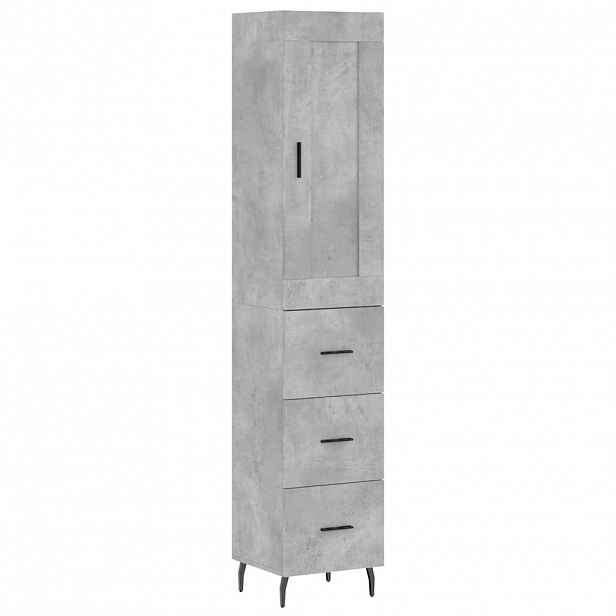 vidaXL Skříň highboard betonově šedá 34,5x34x180 cm kompozitní dřevo