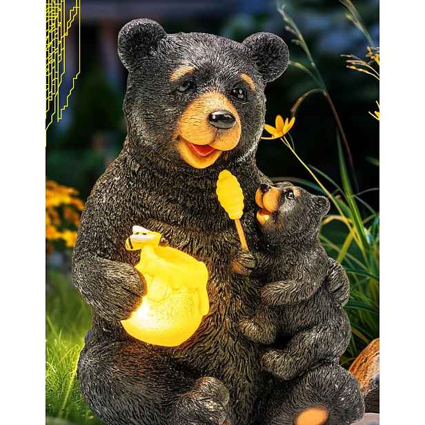 Figurka Medvěda Solární Led Zahradní Dekorace 21,5 CM