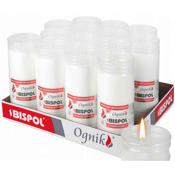 Náplň Do Hřbitovné Svíčky Na Hřbitov Bispol Parafínový Ohník WP6 144h 14 kusů