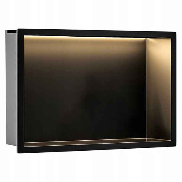 Półka wnękowa Rea Led czarna 30/45/10